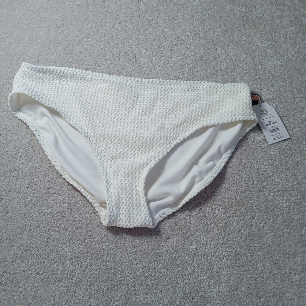 NWT Time and Tru Women's Plus Crochet Bikini Bottom mid rise white size 2X
